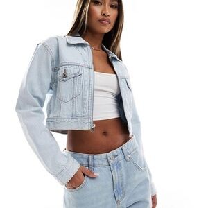 Abercrombie & Fitch Cropped Denim Jacket M NWT